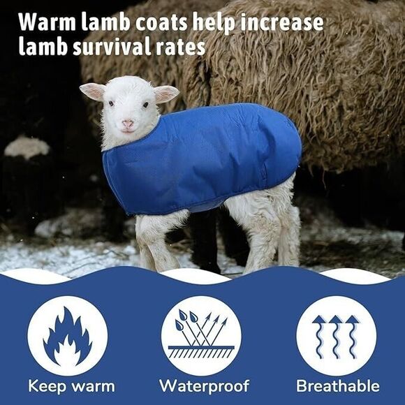 2 Pcs Goat Coats with Adjustable Belly Strap Goat Blankets Waterproof Windproof - Picture 4 of 7